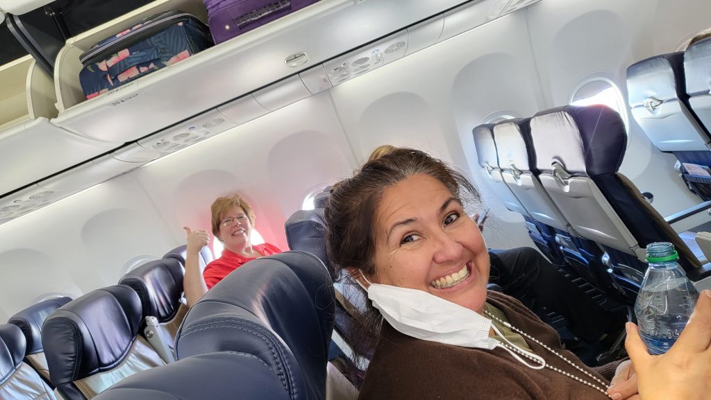 Carolyn Benavides and Bebbian Seiler on Southwest Airlines 
